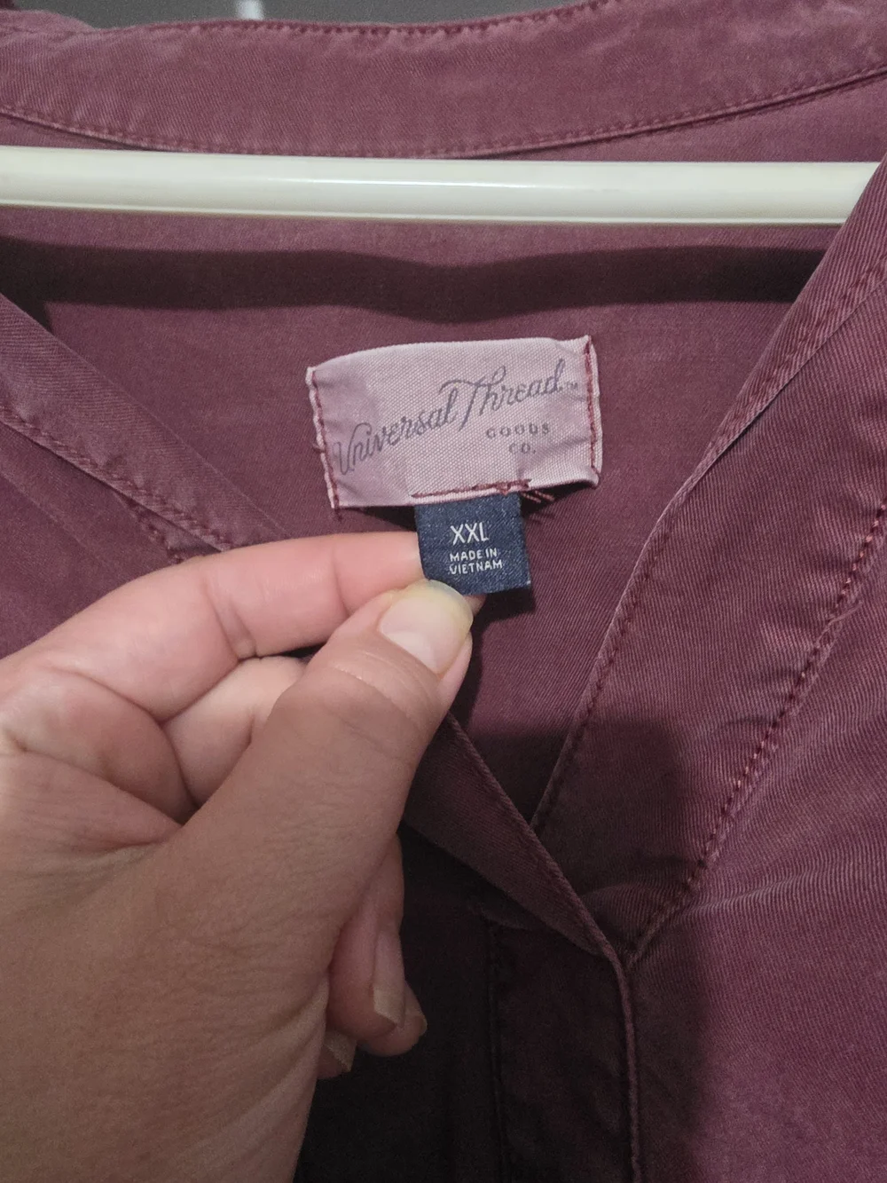 Universal Thread Washed Burgundy V-Neck Dress